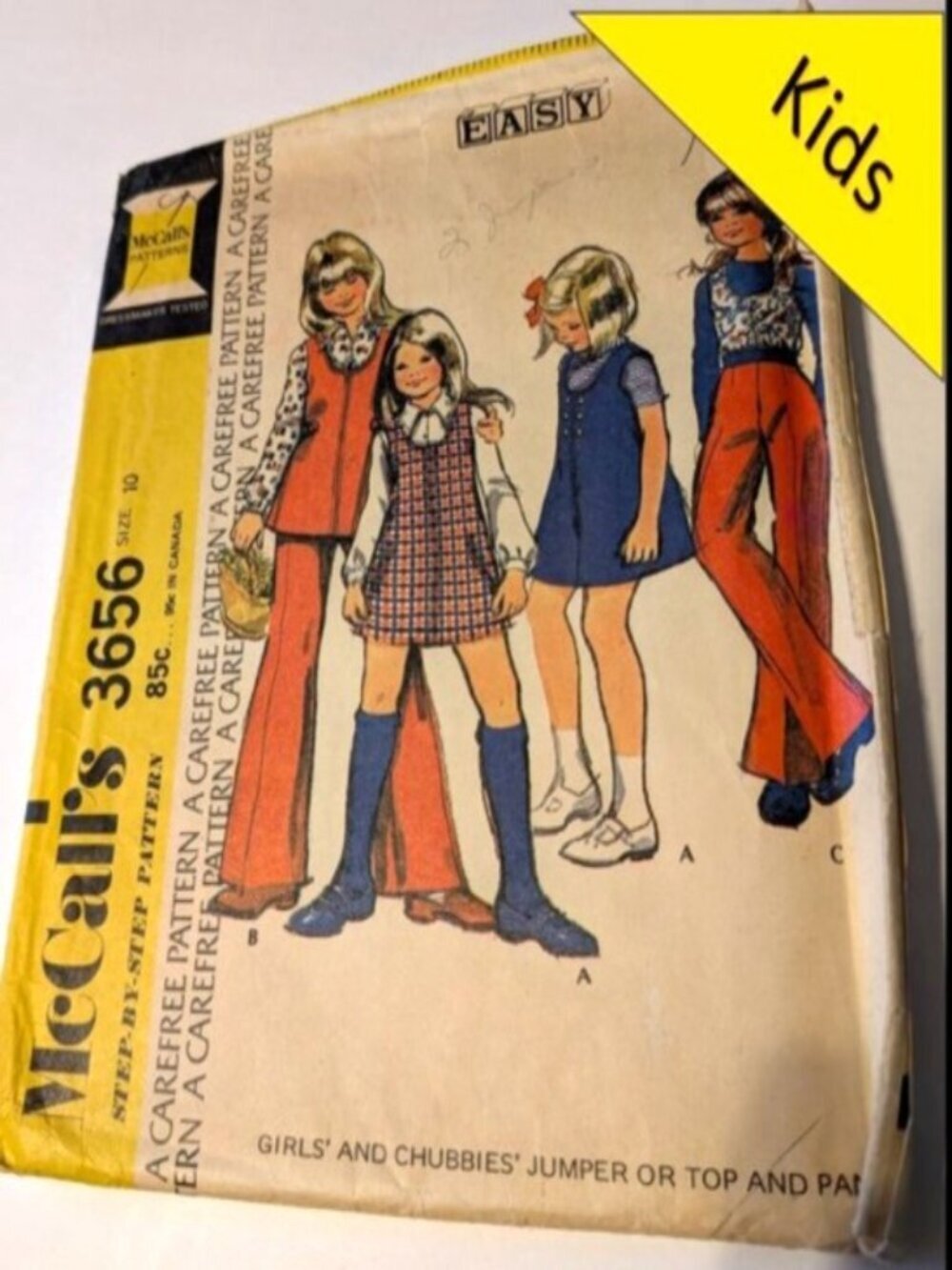 McCall's 3656 Jumper, Top, Pants sewing pattern